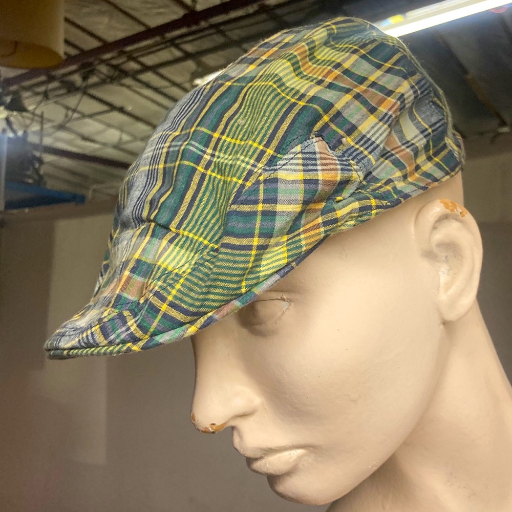 NWT Rugby Ralph Lauren madras plaid mens cotton cap.Spring/summer casual hat S/M